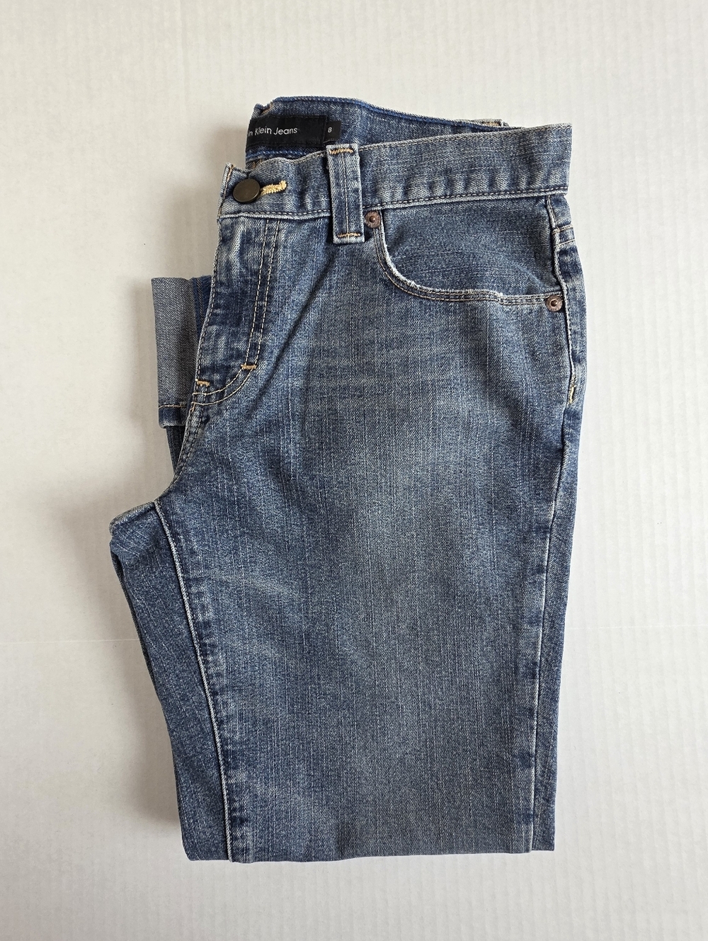 Calvin Klein Cropped Cuffed Womens Jeans Size 8